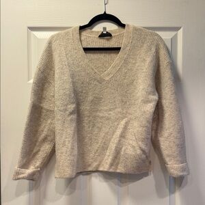 Elegant Cream V-Neck Sweater